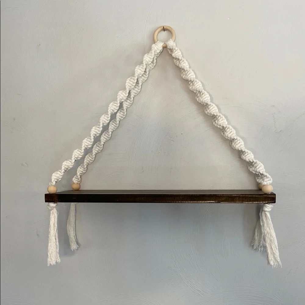 🪷Handmade Macrame Wall Shelf